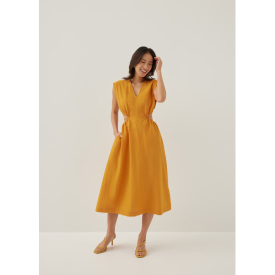 Harleen Elastic Fit & Flare Midi Dress