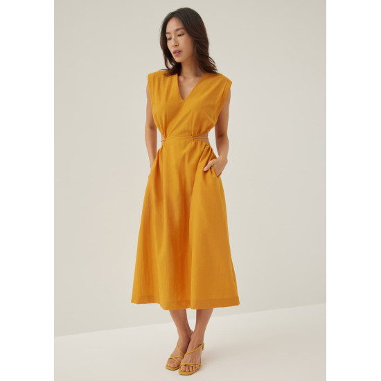 Harleen Elastic Fit & Flare Midi Dress