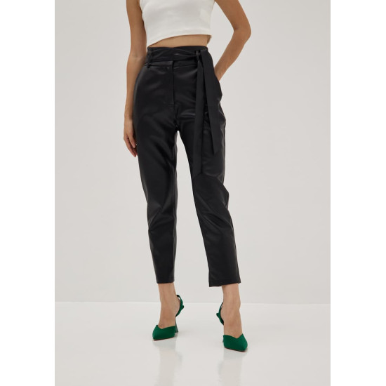 Mindi Pleather Peg Leg Trousers