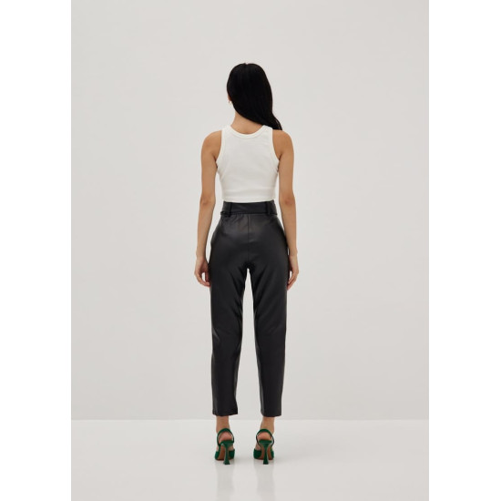 Mindi Pleather Peg Leg Trousers