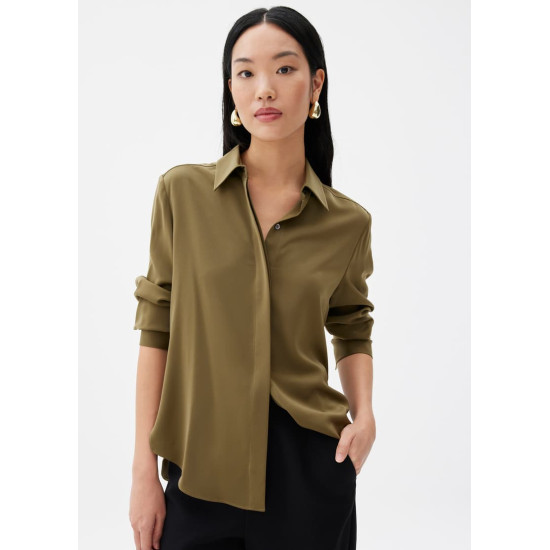 Ivy Satin Button Down Shirt