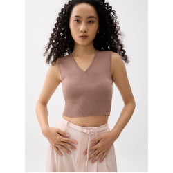 Sree Knit V-neck Crop Top