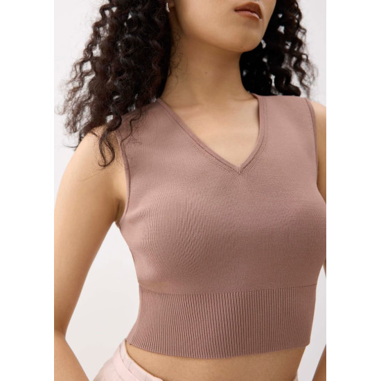 Sree Knit V-neck Crop Top