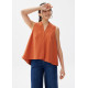 Cotton V-neck Trapeze Shell Top