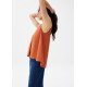 Cotton V-neck Trapeze Shell Top