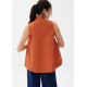 Cotton V-neck Trapeze Shell Top