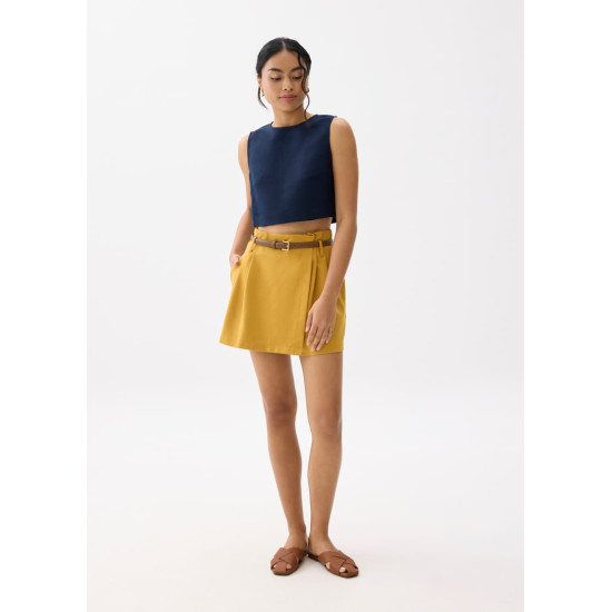 Belted A-line Skort