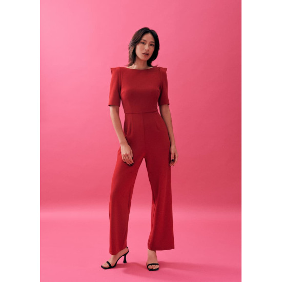 Chana Straight Leg Puff Sleeve Jumpsuit