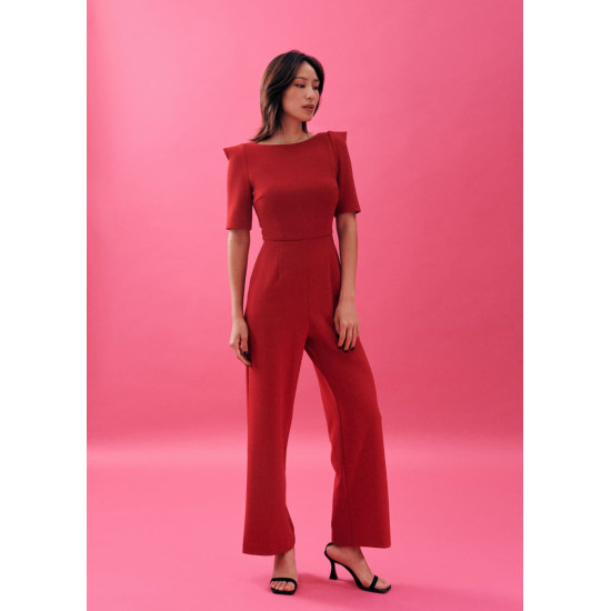 Chana Straight Leg Puff Sleeve Jumpsuit