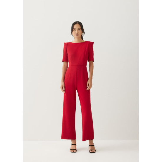 Chana Straight Leg Puff Sleeve Jumpsuit