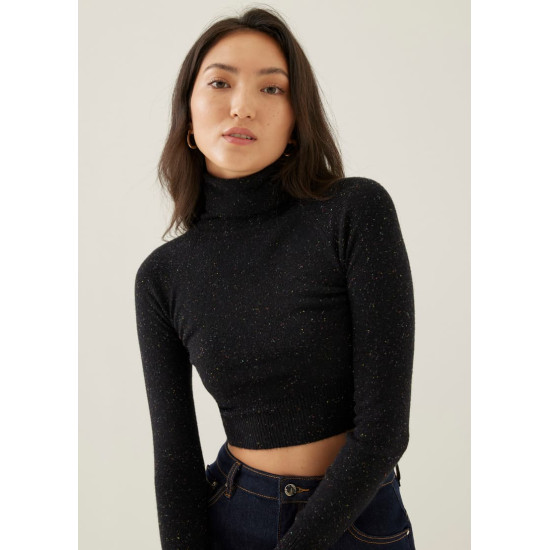 Porshe Knit Turtleneck Crop Top