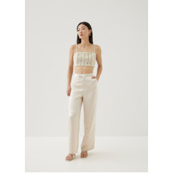 Myka Tailored Satin Straight Leg Pants