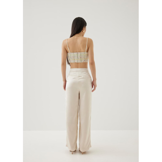 Myka Tailored Satin Straight Leg Pants