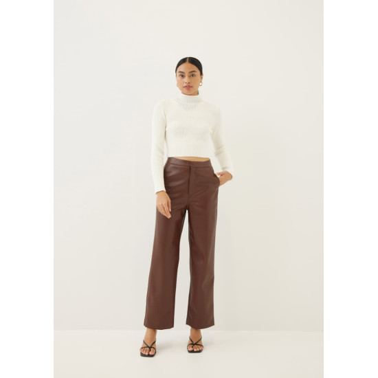 Francey Pleather Straight Leg Pants