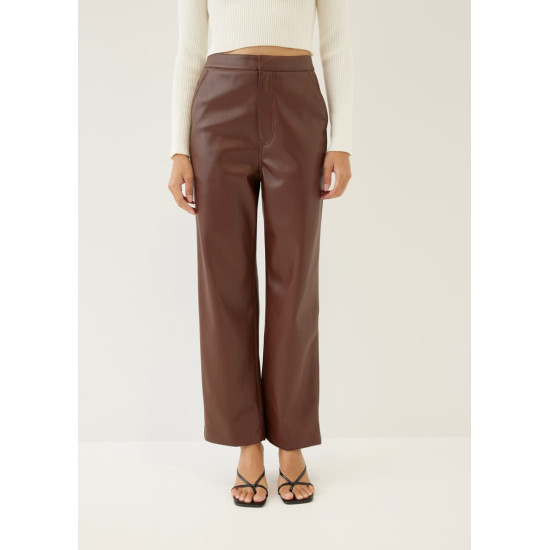 Francey Pleather Straight Leg Pants