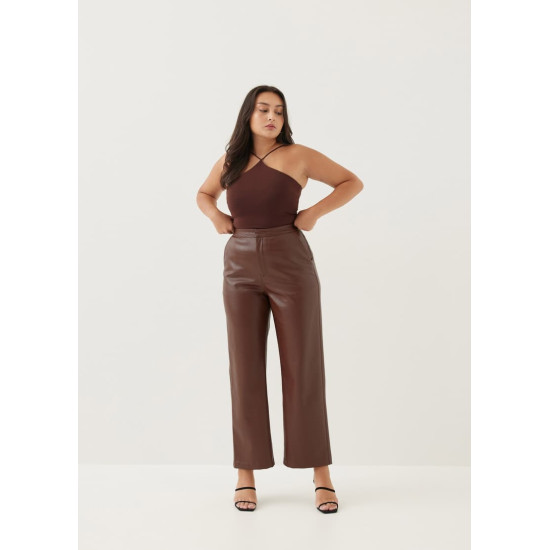 Francey Pleather Straight Leg Pants