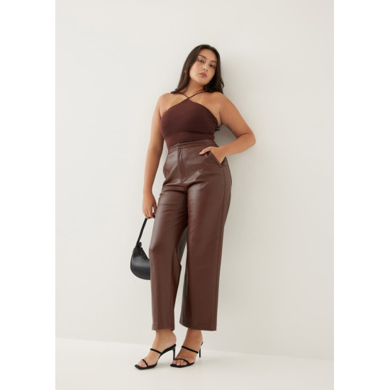 Francey Pleather Straight Leg Pants