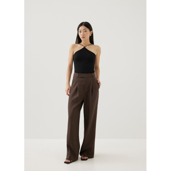 Rasha Mid Waist Tailored Straight Leg Pants