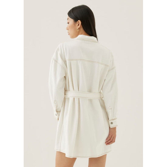 Dovie Denim Belted Mini Shirt Dress