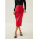 Ninda Satin Pleated Column Midi Skirt