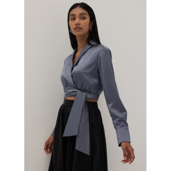 Kehlani Wrap Front Sash Tie Top