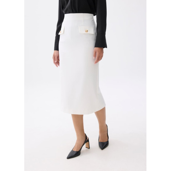 Cotton Pencil Midaxi Skirt