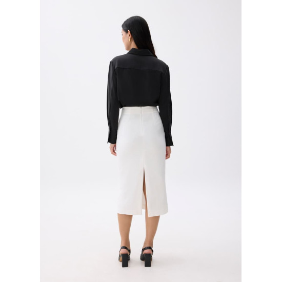 Cotton Pencil Midaxi Skirt