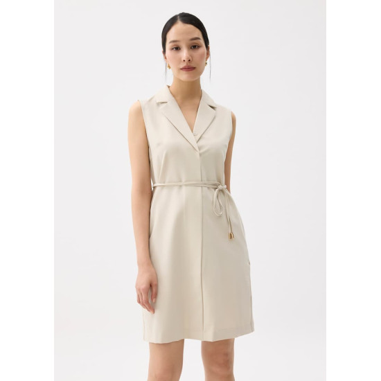 Tailored Collared Column Mini Dress