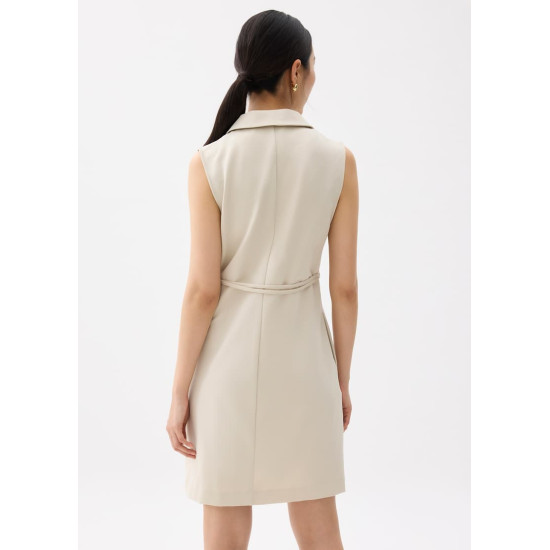 Tailored Collared Column Mini Dress