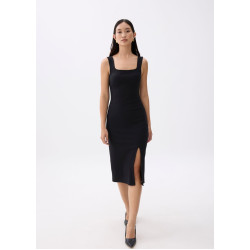 Textured Square Neck Bodycon Dress