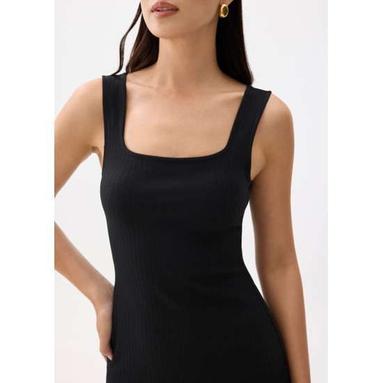 Textured Square Neck Bodycon Dress