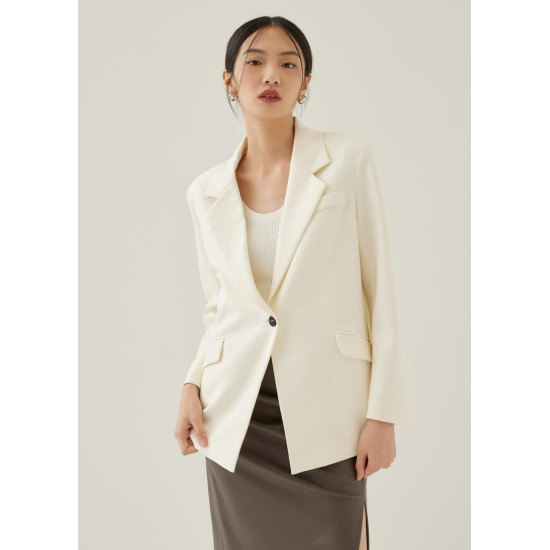 Rasha Shoulder Padded Relaxed Collared Blazer