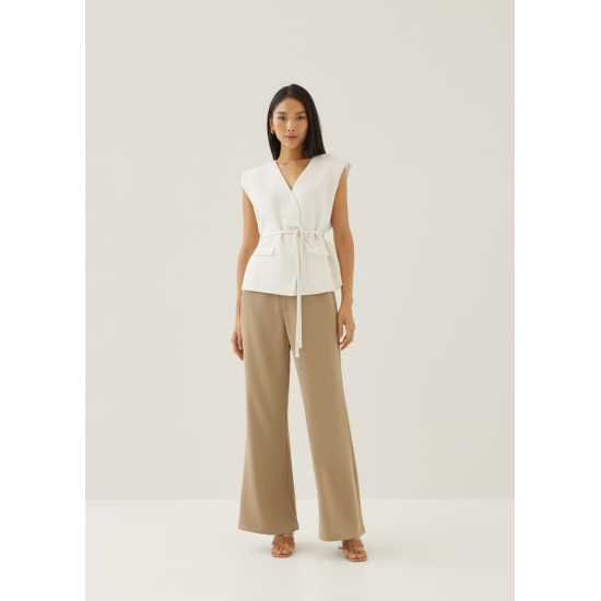 Hans Tweed Shoulder Padded Tailored Top