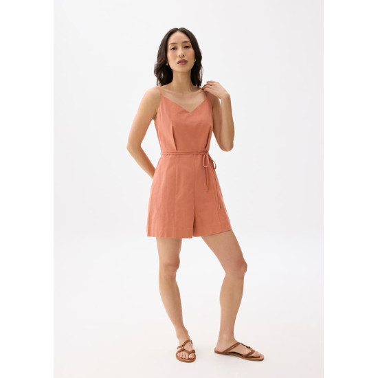 Cotton V-neck Romper