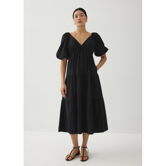 Katrine Padded Tiered Maxi Dress