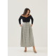 Larson Textured Gingham Maxi Skirt