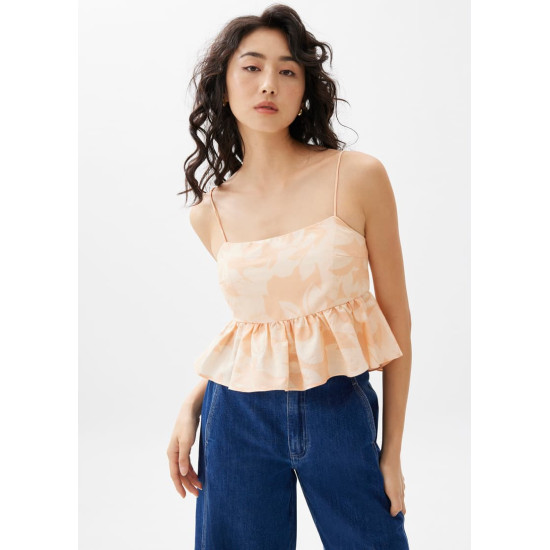 Padded Babydoll Peplum Top in Sunburst