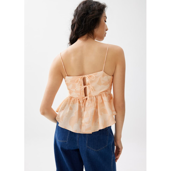 Padded Babydoll Peplum Top in Sunburst