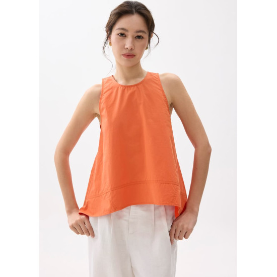 Cotton Round Neck Trapeze Tank Top