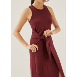 Aliyah Knit Column Wrap Midi Dress