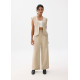 Anya Shoulder Padded Linen Tailored Vest