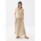 Anya Shoulder Padded Linen Tailored Vest