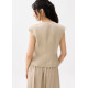 Anya Shoulder Padded Linen Tailored Vest