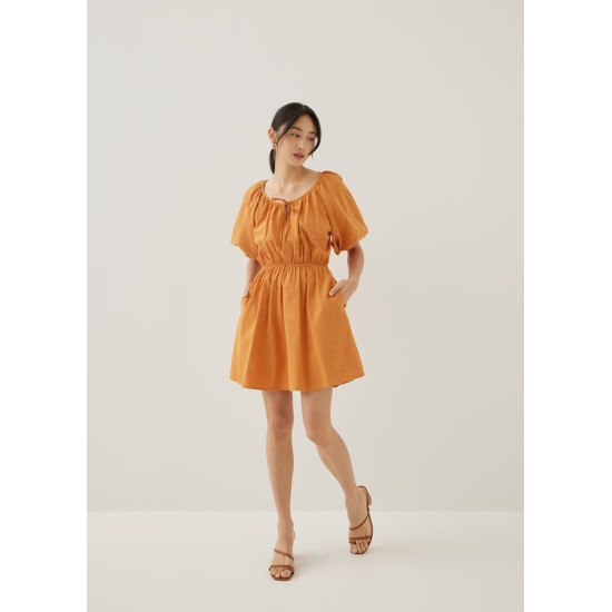 Ellamay Cotton Puff Sleeve Mini Dress