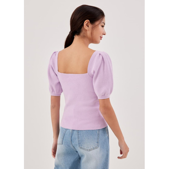 Laria Square Neck Knit Top