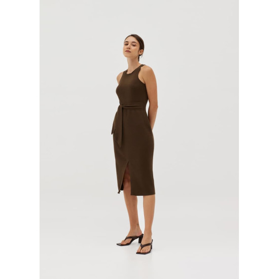 Olym Ribbed Knit Midi Dress