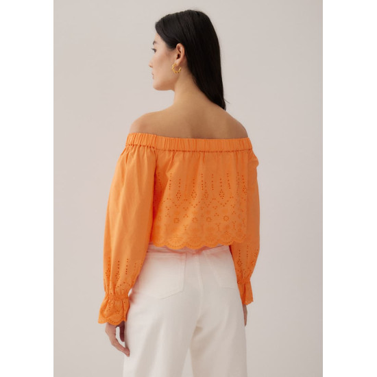 Anita Broderie Off Shoulder Scallop Top