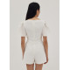 Jia Pleated Flare Sleeve Romper