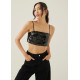 Lanley Padded Sequin Crop Camisole Top