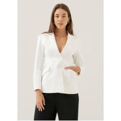 Cosima Padded Satin Peplum Blazer